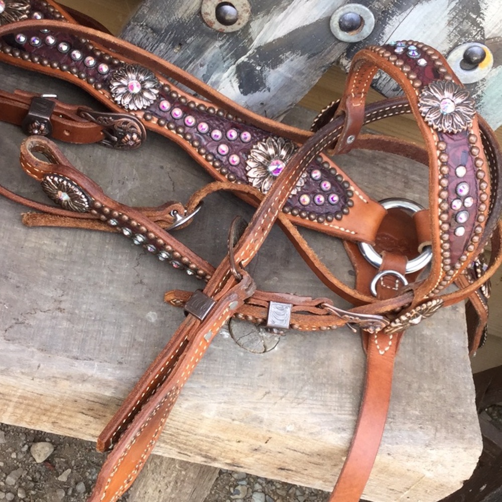 Heritage brand tack set rodeo queen barrel racing cowgirl horse show rhinestone - Picture 15 of 15